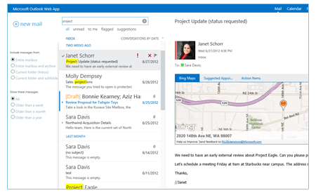 Gain access to everything. View of Microsoft Exchange Interface