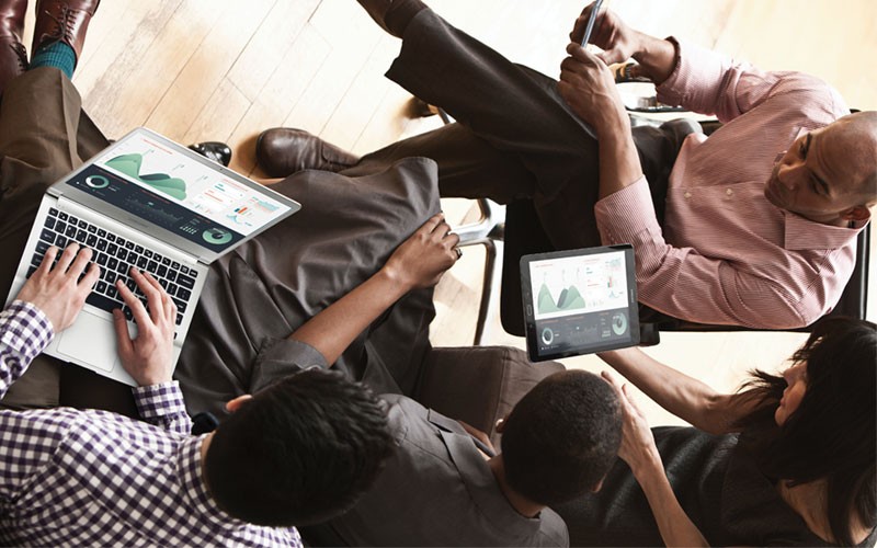 Secure your data with cloud migration and support IT administrator in data center on notebook computer