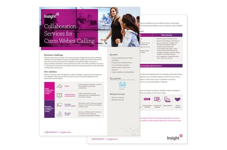 Insight Managed Collaboration for Webex Calling datasheet Insight Managed Collaboration for Webex Calling datasheet cover