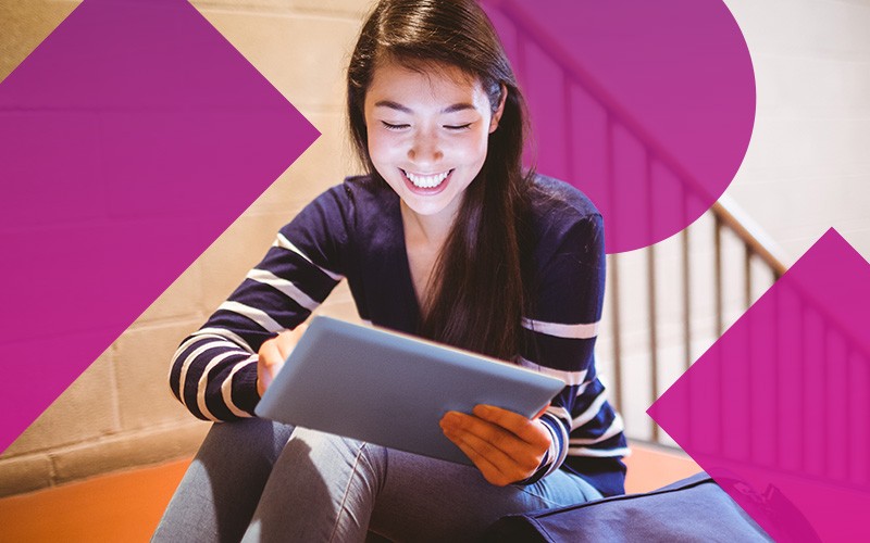 Decreasing IT complexity image of woman on tablet