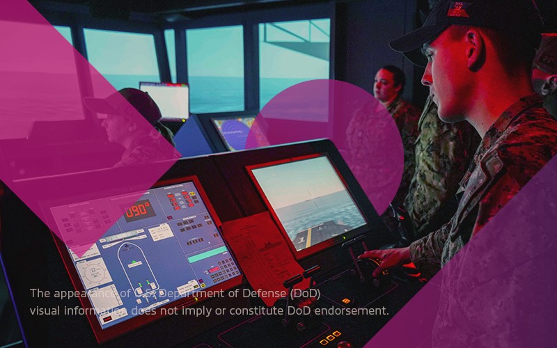 Devices for cyber resilience military man on computer