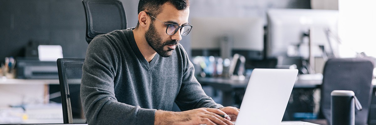 Man using laptop