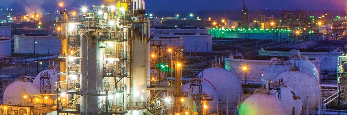 Aerial view of oil refinery 