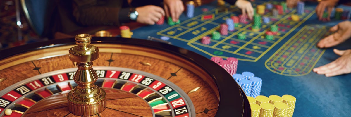 Close up of casino roulette table