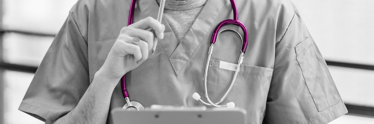 Doctor analyzing data