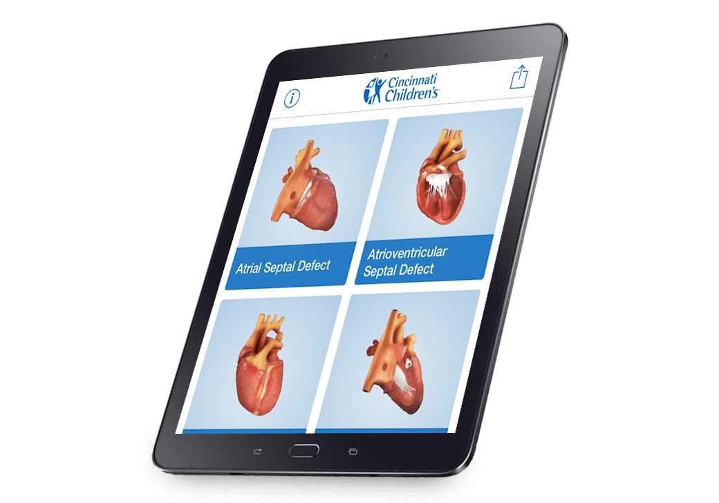 Application interactive choices displayed on tablet computer