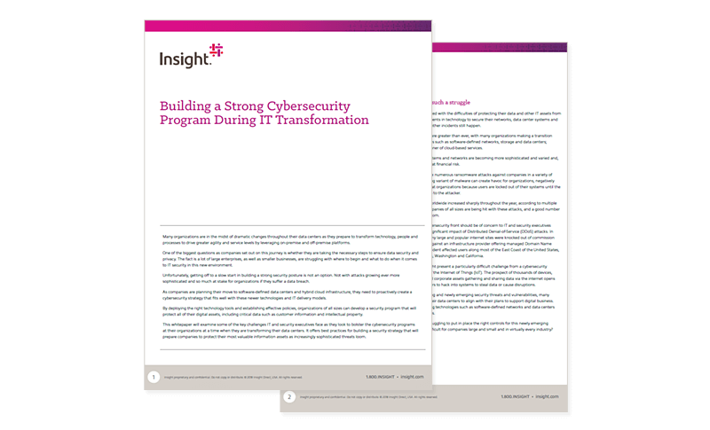 Strong Cybersecurity during IT Transformation cover