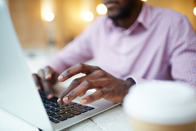 Business professional connecting to virtual desktop. Secure remote access, Virtualized Desktop solutions, VDI, VMware horizon