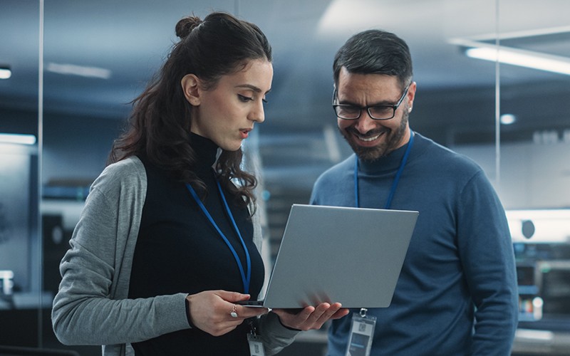 1Password security solutions meet or exceed some of the most trusted security standards Portrait smiling female and male employee