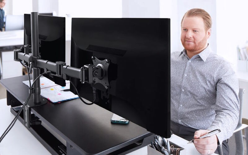 3M Precision Standing Desks Man using 3M Precision Standing Desks