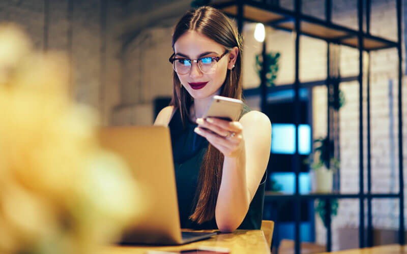 Microsoft and AWS Woman working on laptop