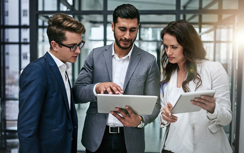 AWS provides trusted, cloud-based solutions Users looking at devices