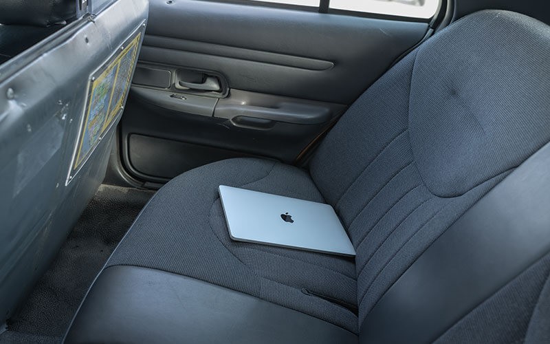 Apple at Work security Apple Mac left in backseat of taxi driver
