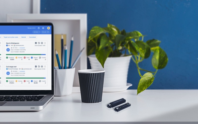 Laptop on table