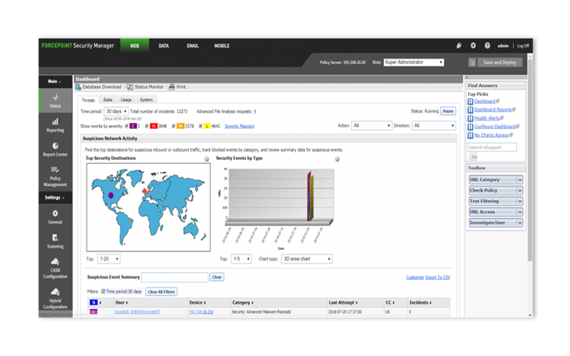 Forcepoint Web Security screenshot