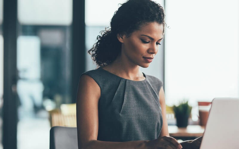 Increase customer engagement, satisfaction and sales Female customer using laptop to shop on website