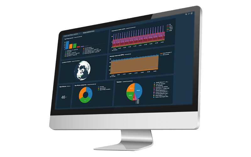 IBM QRadar security analytics IBM QRadar dashboard on monitor