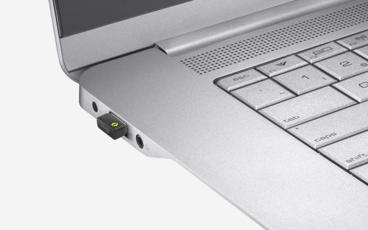 Laptop side view close up