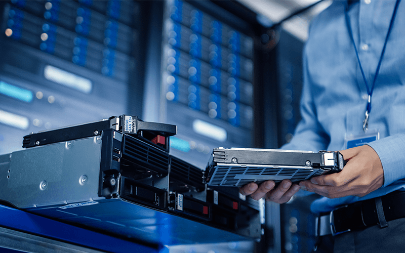 Man holding hard drive