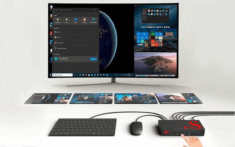 PC with SIIG USB and power hubs