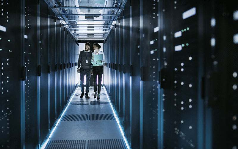 From edge to cloud, Vertiv is future ready Vertiv employee inside date center
