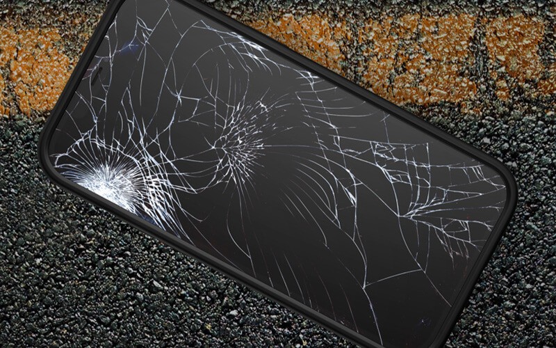 Phone with cracked screen