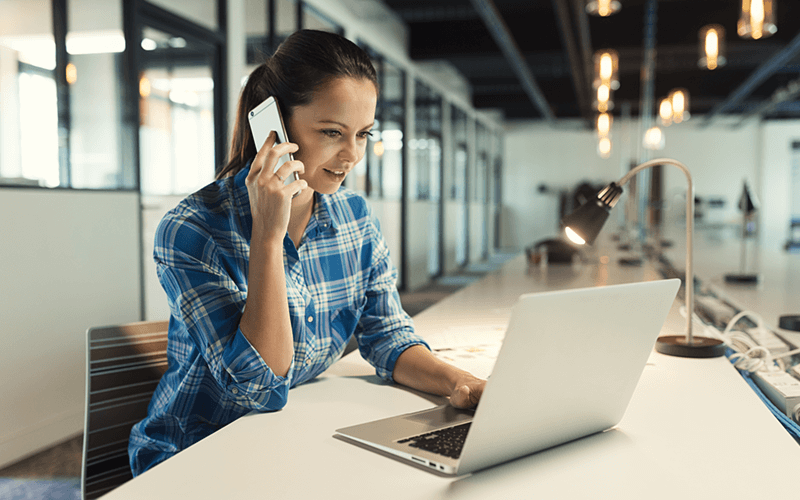 Woman using phone