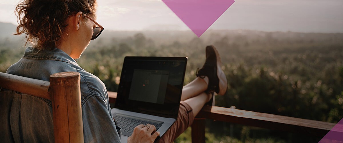 Remote employee working from home office