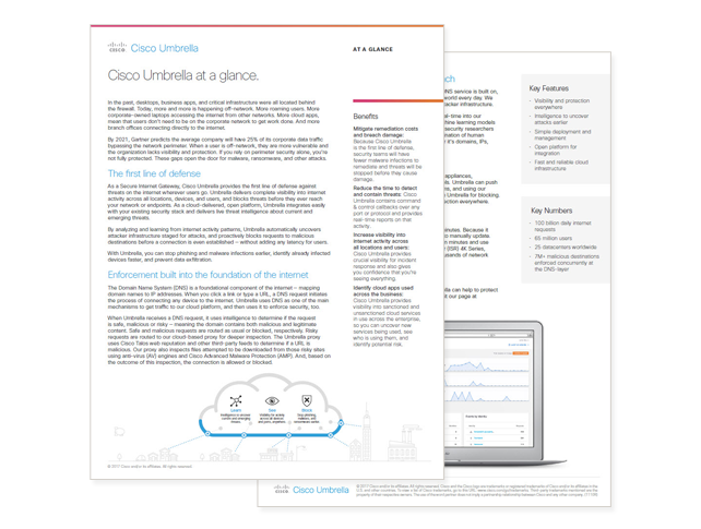 Cisco Umbrella benefits At a glance Cisco Umbrella whitepaper thumbnail