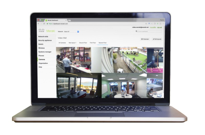 Stream security video anywhere, anytime. Meraki security camera dashboard