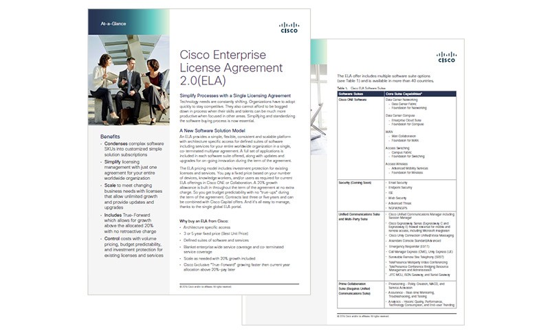 Cisco ELA 2.0 datasheet Cisco ELA 2.0 datasheet cover page.