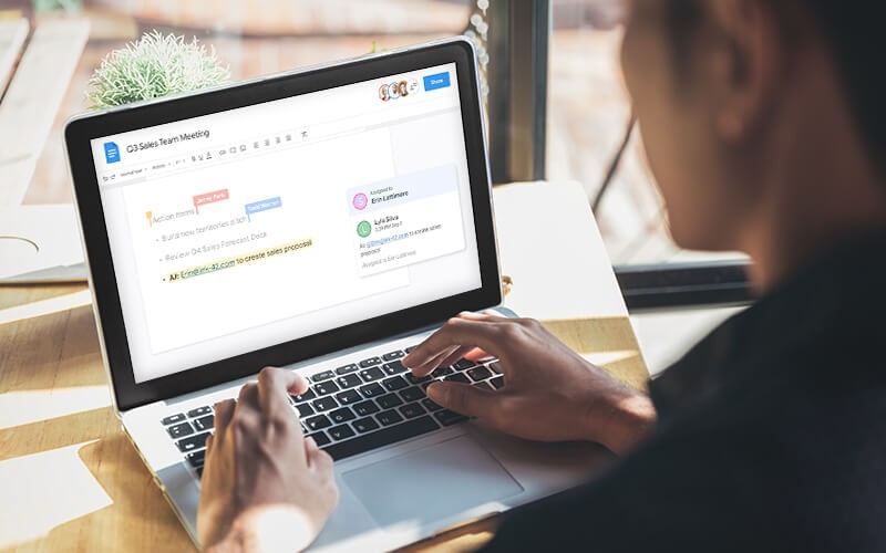 Create and edit documents in your browser. A man working on his laptop