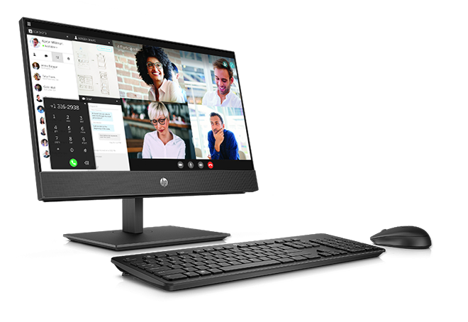 Sleek and manageable design Workers using the HP EliteOne 800 23” AIO in manufacturing facility