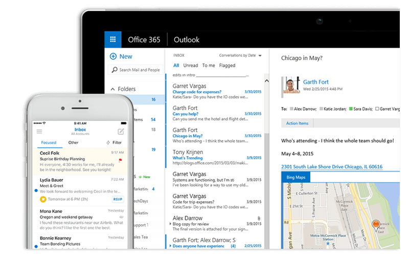 Microsoft Exchange delivers your business email Microsoft Exchange screenshot
