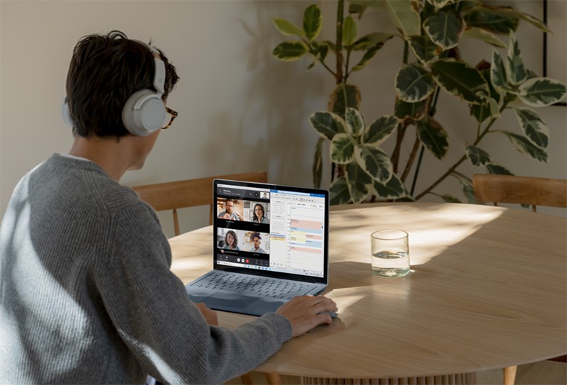 Surface Laptop 5 man attending online meeting