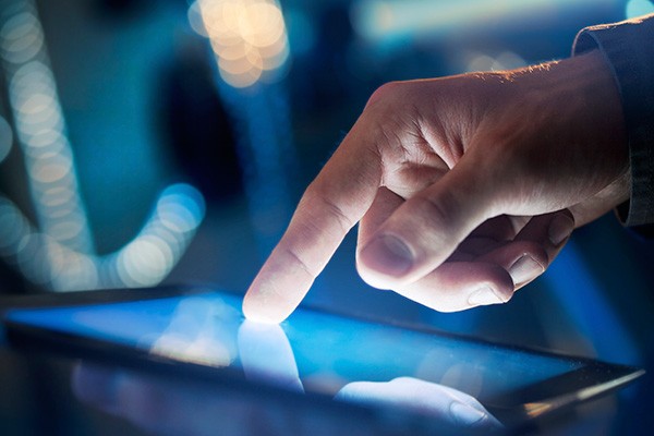 touching digital tablet