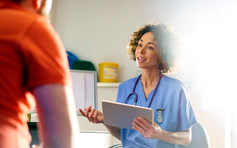 Security requirements to match data storage & access requirements Healthcare professional uses tablet computer to discuss patient health profile