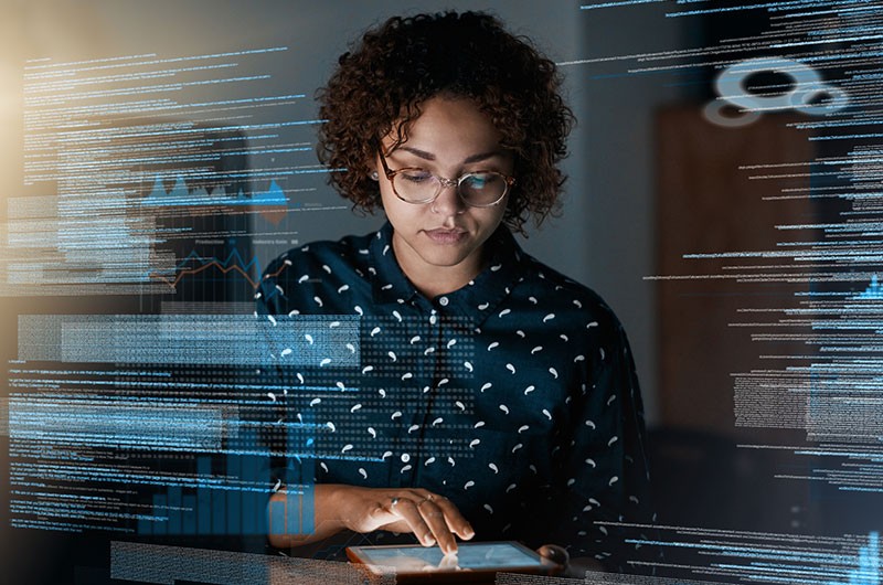 Application developer using iPad