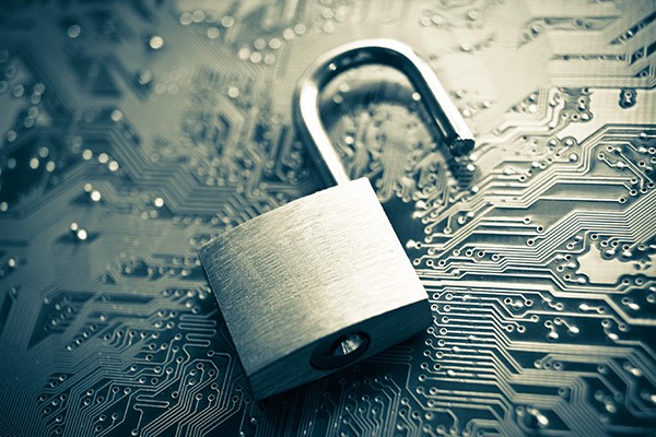 open-padlock-on-circuit-board open-padlock-on-circuit-board
