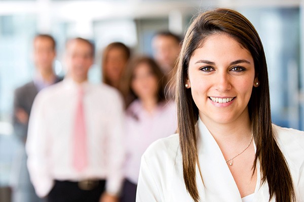 Woman leading business team Woman leading business team